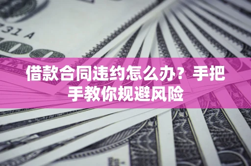 武汉借款合同违约怎么办？手把手教你规避风险