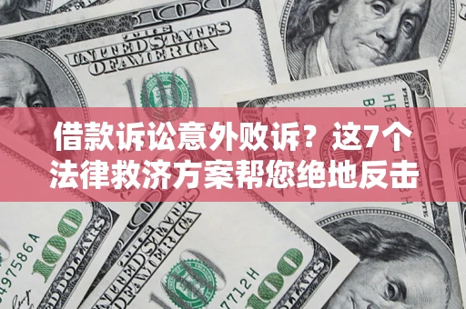武汉借款诉讼意外败诉？这7个法律救济方案帮您绝地反击！