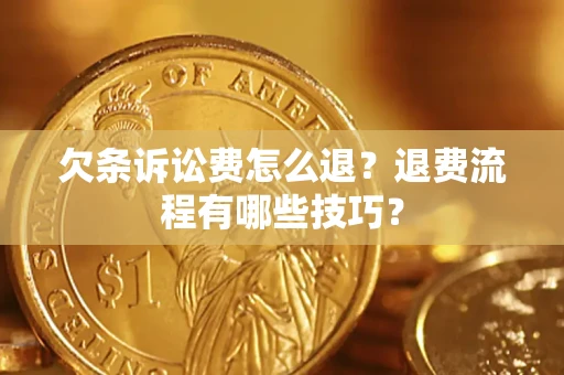 武汉欠条诉讼费怎么退？退费流程有哪些技巧？