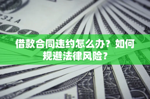 武汉借款合同违约怎么办？如何规避法律风险？