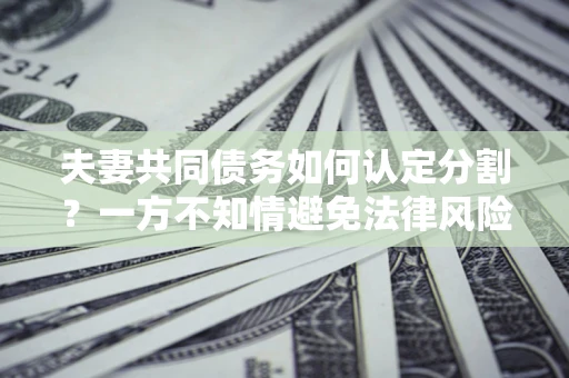 武汉夫妻共同债务如何认定分割？一方不知情避免法律风险必看！